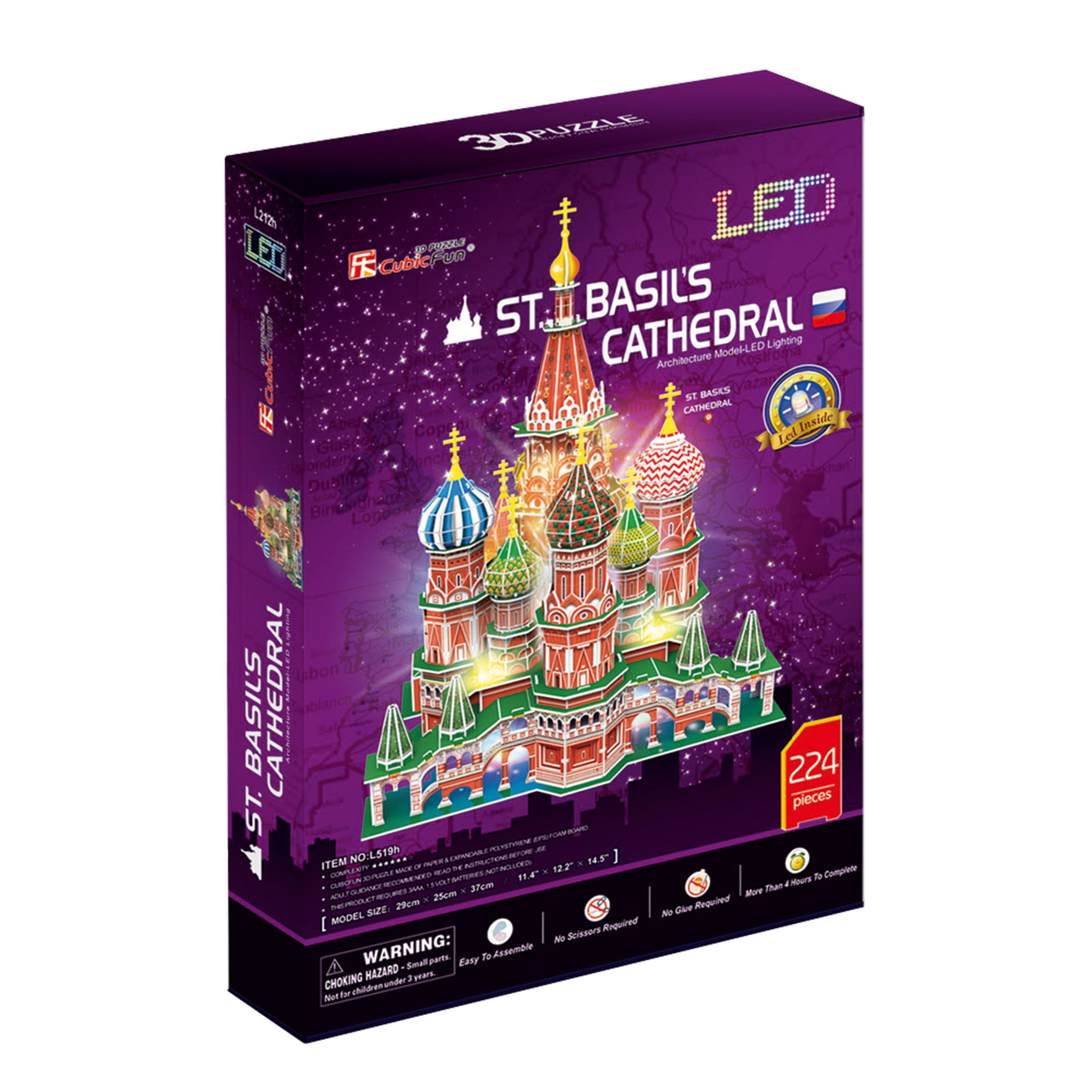 Puzzle 3D Catedral de San Basilio con led