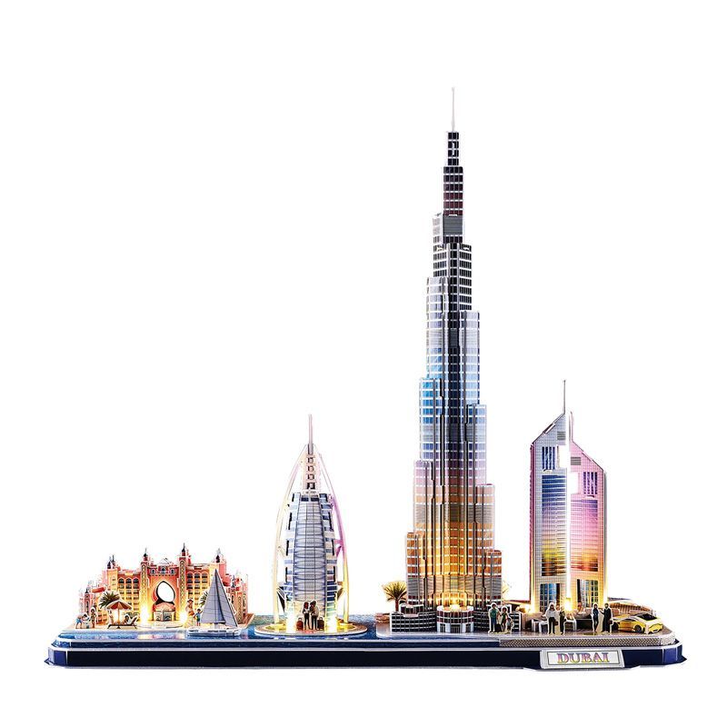 Maqueta 3D Dubai con luces LED